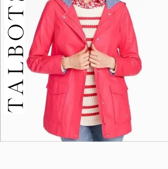 Talbots Jackets & Blazers - Talbot's Woman Water Resistant Hooded Rain Coral Jacket 2X